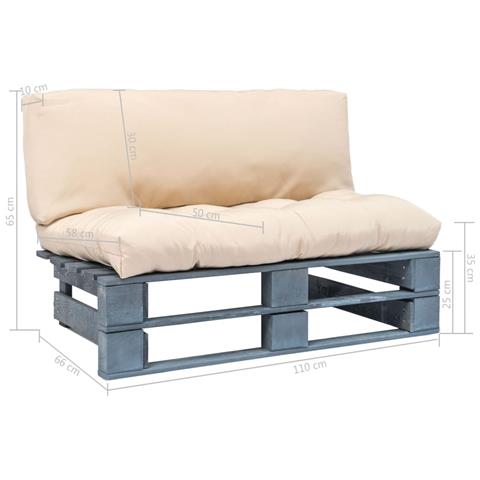 Lusso Casadino -  Divano Da Giardino A Pallet Con Cuscini Sabbia In Legno Di Pino - Foto 7