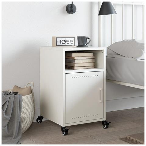 Lusso Casadino -  Comodino Bianco 36x39x59 Cm In Acciaio - Foto 2