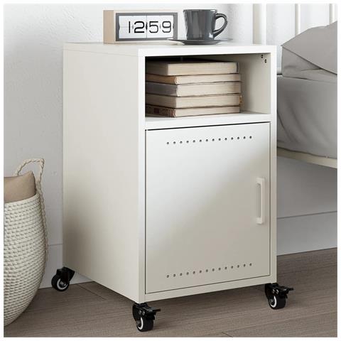 Lusso Casadino -  Comodino Bianco 36x39x59 Cm In Acciaio - Foto 8