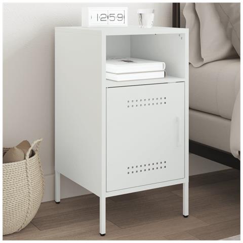 Lusso Casadino -  Comodino Bianco 36x39x68 Cm In Acciaio - Foto 8