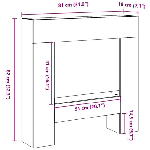 Cornice per Camino Nera 81x18x82 cm in Truciolato - Foto 9