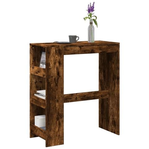 Tavolo Bar con Rastrelliera Rovere 90x40x103,5 cm Multistrato - Foto 2
