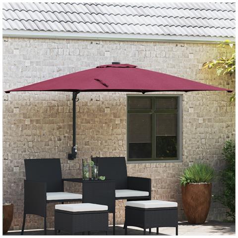 Ombrello da patio Rosso bordeaux Tessuto in poliestere Grande - Foto 2