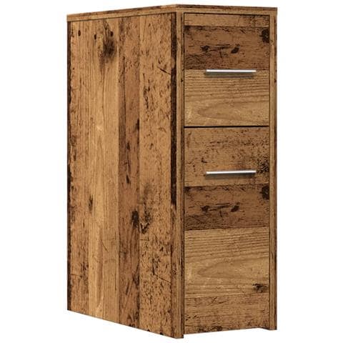 Armadietto da Bagno Stretto con Ruote Rovere Antico Truciolato - Foto 1