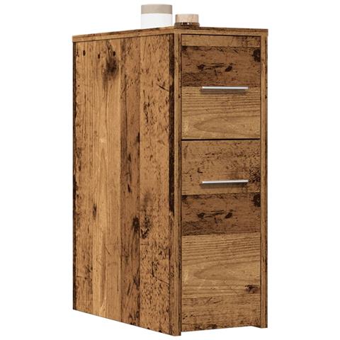 Armadietto da Bagno Stretto con Ruote Rovere Antico Truciolato - Foto 2