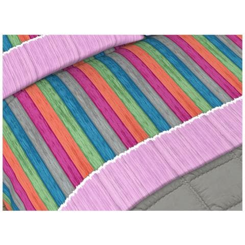 Completo Lenzuola Matrimoniale 100% Cotone Made Italy Disegno Multicolor Singolo Rosa - Foto 2