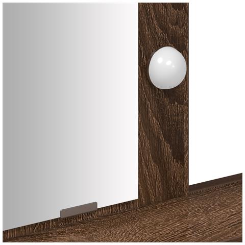 Tavolo da Toeletta con Luci a LED Marrone Rovere 79x41x140 cm - Foto 9