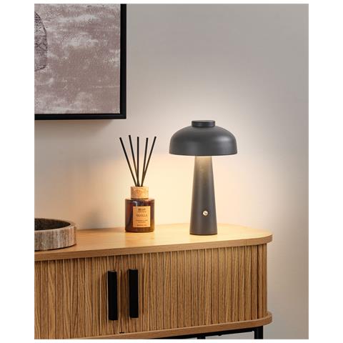Lampada Da Tavolo Senza Fili A Led Agusan Con Dimmer Metallo Nero - Foto 1