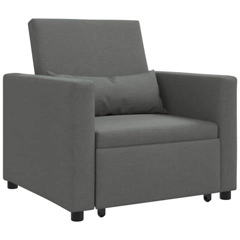 Divano Letto Singolo Grigio scuro 90 x 165 x 87 cm Tessuto - Foto 1