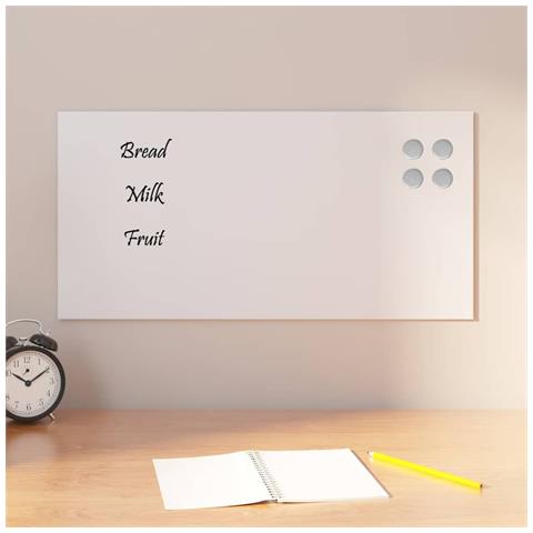 Lavagna Magnetica a Parete Bianca 60x30 cm Vetro Temperato - Foto 2