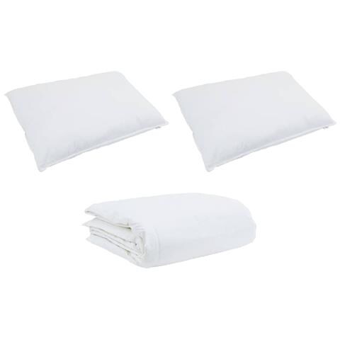 Piumone con cuscino 3 pcs Bianco Piume - Foto 1