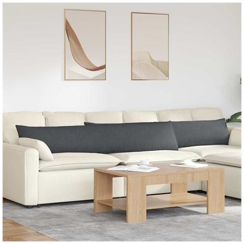 Cuscini da Divano 2 pcs Grigio scuro 200 x 40 cm - Foto 2