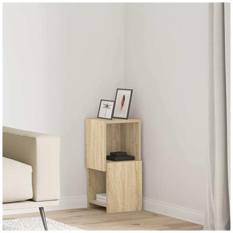 Mobile angolare Bianco 25,5x25x55cm Legno multistrato - Foto 2