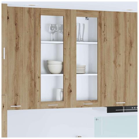 Armadio pensile Riga Rovere artigianale 80 x 31 x 100 cm - Foto 2