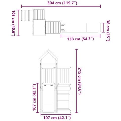 Set da Gioco da Esterno in Legno Massello di Pino - Foto 9
