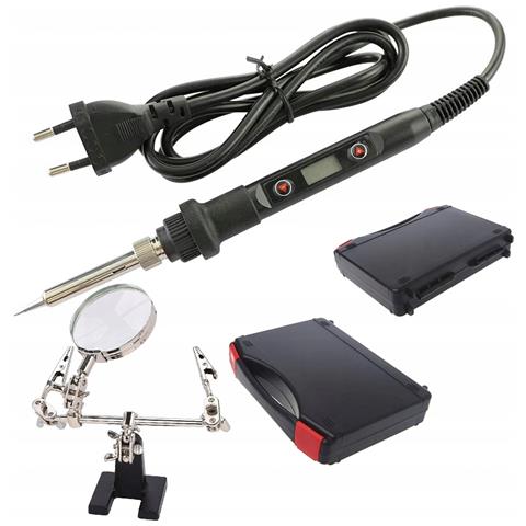 Saldatore Di Precisione Con Display Orange Corso 80 W - Regolazione Della Temperatura 180-500 °c | Set Con Terza Mano E Valigetta - Foto 1