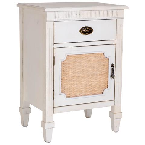 Tavolino In Legno Laccato Bianco Con Griglia 46x36x68h Cm - Foto 1