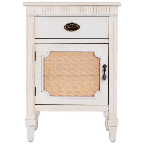 Tavolino In Legno Laccato Bianco Con Griglia 46x36x68h Cm - Foto 2