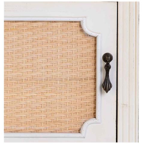 Tavolino In Legno Laccato Bianco Con Griglia 46x36x68h Cm - Foto 8