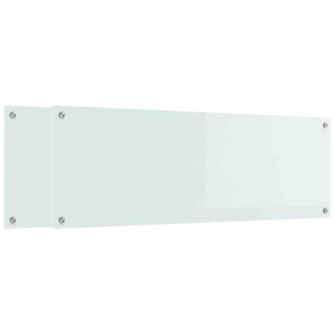 Rivestimento da Cucina 2 pcs Bianco 120 x 40 cm vetro temperato - Foto 1