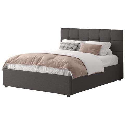 Santa Letto Con Scatola Di Stoccaggio 140x190cm Velluto Grigio Scuro - Foto 2