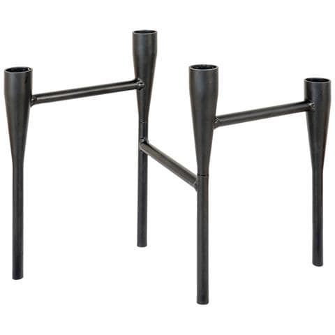Portacandele In Acciaio Nero A Quattro Bracci 5x28x21 Cm - Foto 2