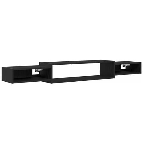 Mobile TV da Parete A parete Rovere Nero 180 x 28 x 21 cm - Foto 1