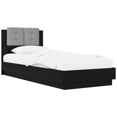 Struttura letto con testata Rovere Nero 80 x 200 cm - Foto 1