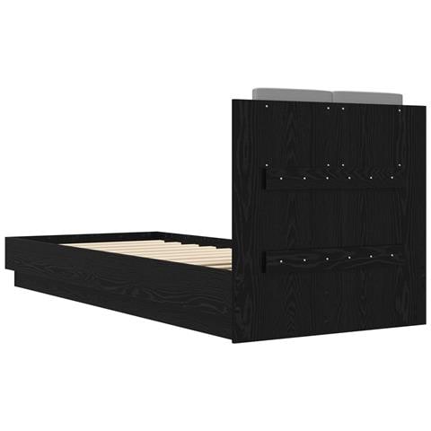 Struttura letto con testata Rovere Nero 80 x 200 cm - Foto 9