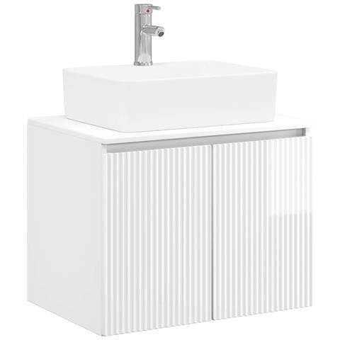 Set di mobili per il bagno Bianco Lucido Legno ingegnerizzato - Foto 1
