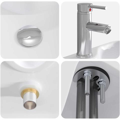 Set di mobili per il bagno Bianco Lucido Legno ingegnerizzato - Foto 10