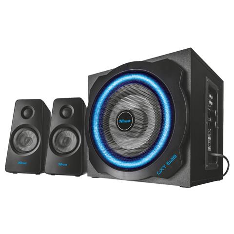 Nero Trust Tytan Gaming GXT 668 Soundbar 2.1 con Set Illuminato LED BLU Subwoofer e Altoparlanti Nero Trust Tytan Gaming GXT 668 Soundbar 2.1 con Set Illuminato LED BLU Subwoofer e Altoparlanti