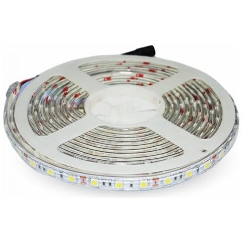 Striscia Led 5050 Monocolore 60 Led / metro - Bobina Da 5 Metri Luce Fredda 6400k 2148 - Foto 1
