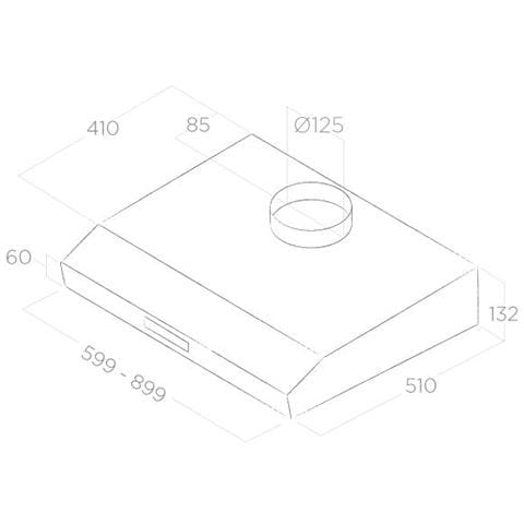 Cappa Sottopensile KREA LUX IX F / 60 Filtrante Colore Acciaio Inox - Foto 3