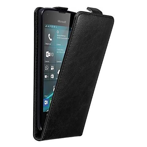 Custodia Compatibile Con Nokia Lumia 550 In Nero Di Notte - Coperchio Protettivo In Design Flip Con Chiusura Magnetica - Foto 1