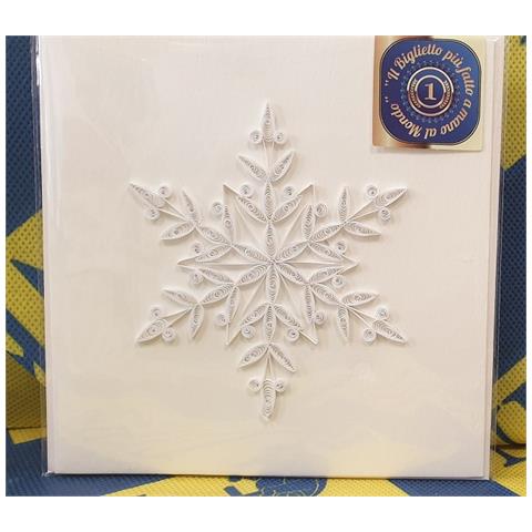 Biglietto D'auguri ''fiocco Di Neve''' Quilling - Foto 1