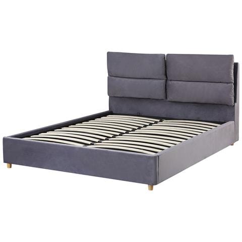 Letto In Tessuto Grigio Con Contenitore 160 X 200 Cm Batilly - Foto 16