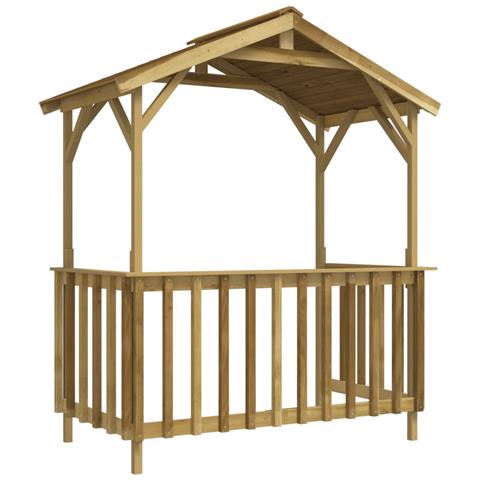 Capanno per Barbecue 163,5x93x210 cm in Pino Impregnato - Foto 7