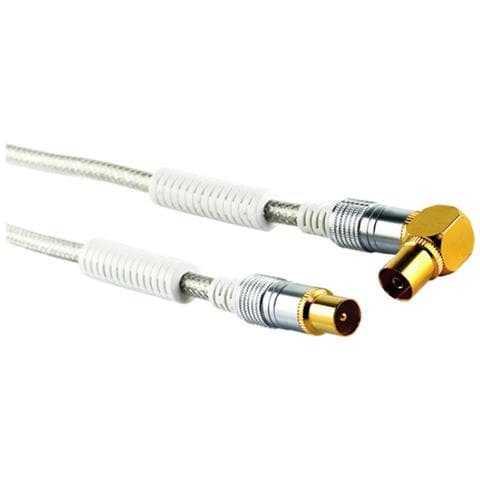 Câble D'antenne Schwaiger KVKWHD30 531 - Longueur 3 M - Connecteur Plaqué Or - Transparent - 110 DB
