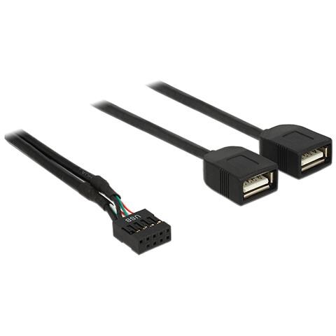 83823 0.4m 2 x USB A Nero cavo USB - Foto 1