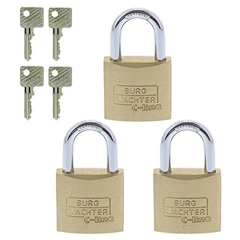 set BurgWächter venire Lucchetti 3, Gancio Spesso 5 mm, 4 Chiavi, trio 222 30 SB - Foto 3