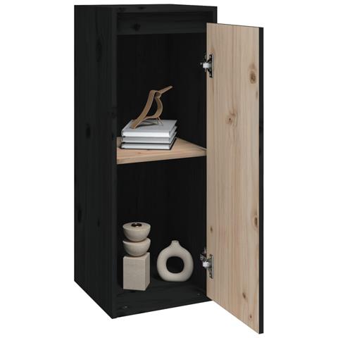 Pensili 2 Pz Neri 30x30x80 Cm In Legno Massello Di Pino - Foto 10