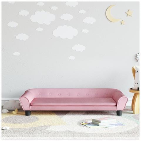 Divano Per Bambini Rosa 100x50x26 Cm In Velluto - Foto 1