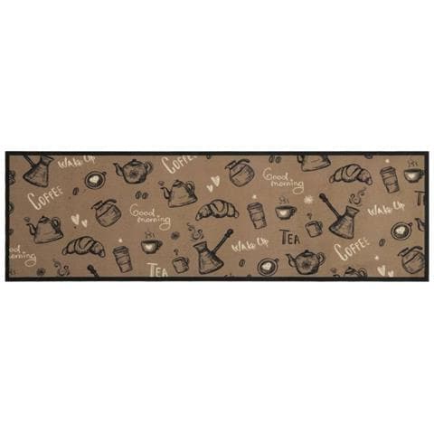 Tappeto Da Cucina Lavabile Marrone Mattutino 45x150 Cm Velluto - Foto 2
