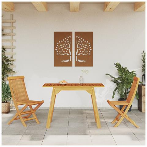 Tavolo Da Pranzo Da Giardino 110x56x75 Cm Legno Massello Acacia - Foto 3