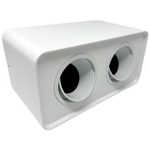 Porta Faretto Doppio Supporto Orientabile Montaggio Da Soffitto Bianco P342b - Foto 1