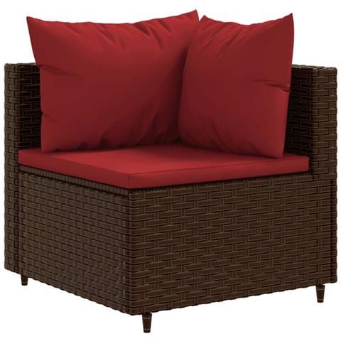 Set Divani Da Giardino 10 Pz Con Cuscini In Polyrattan Marrone - Foto 3