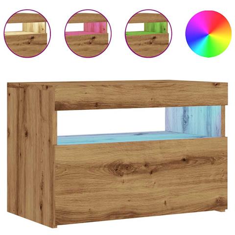 Mobile Porta TV con LED Artigianale 60x35x40 cm Multistrato - Foto 1