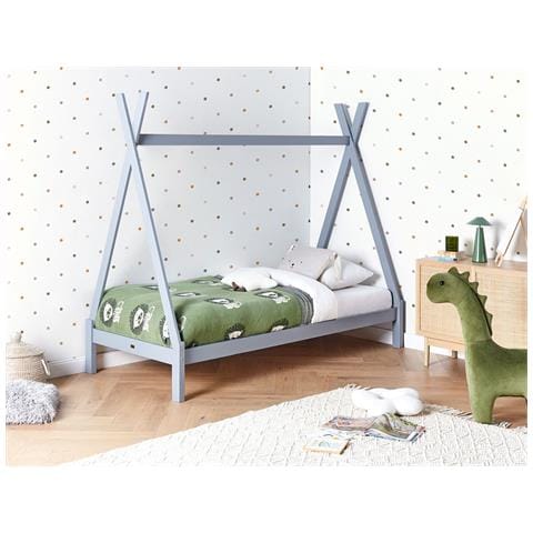 Letto Per Bambini Tenda Tipi Legno Di Pino Devay 90 X 200 Cm Grigio - Foto 1