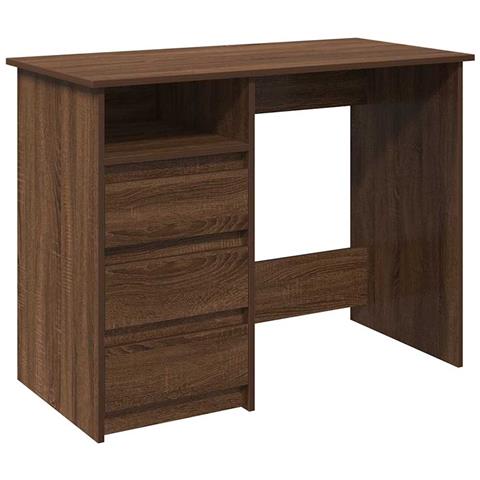 Scrivania Rovere Marrone 102x50x75 Cm In Legno Multistrato - Foto 2
